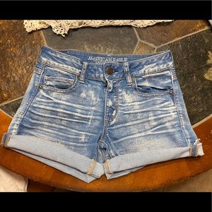 High waisted jean shorts